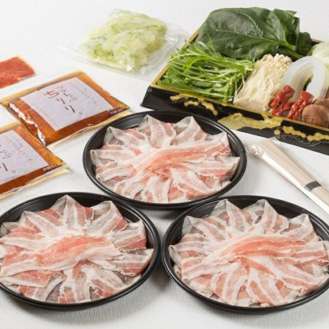 京都ポークのちりりセット【野菜盛り3人前付き】
